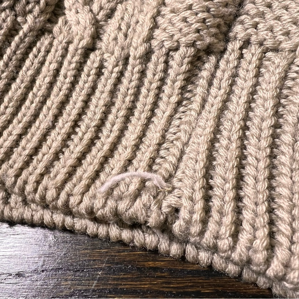 Ivan Grundahl Beige Merino Wool Cable Knit Turtleneck Sweater Dress Medium - Picture 13 of 14